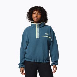Bluza polarowa damska Columbia Helvetia II Cropped Half Snap Fleece. Niebieskie bluzy damskie Columbia, bez wzorów, z polaru, bez kaptura, trekkingowe. Za 201.99 zł.