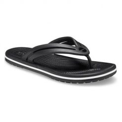 Japonki damskie Crocs Crocband Flip W. Czarne klapki damskie Crocs, bez wzorów, z materiału, bez obcasa. Za 108.45 zł.