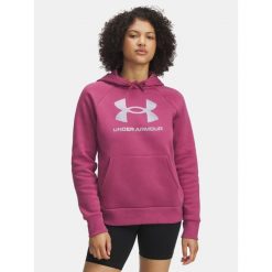Bluza Damska Z Kapturem Under Armour Fuksja Rival Feelce Shimmer Hoddy. Czerwone bluzy damskie Under Armour, bez wzorów, z kapturem. Za 249.99 zł.