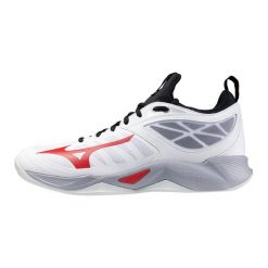 Buty halowe Mizuno Wave Dimension. Białe buty sportowe męskie Mizuno, z syntetyku, bez zapięcia, do piłki ręcznej, mizuno wave. Za 412.35 zł.