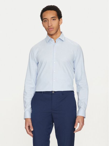 Calvin Klein Koszula K10K114307 Błękitny Slim Fit. Niebieskie koszule męskie Calvin Klein, m, bez wzorów, z bawełny, bez kołnierzyka, bez ramiączek. Za 219.99 zł.