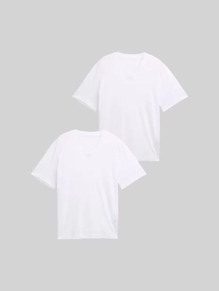 Męska Koszulka Tom Tailor Doublepack V-neck Tee White 1037738 20000. Białe t-shirty męskie Tom Tailor, l, bez wzorów, bez kołnierzyka. Za 89.99 zł.