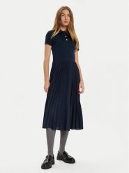 Tommy Hilfiger Sukienka codzienna WW0WW44448 Granatowy Regular Fit. Niebieskie sukienki damskie Tommy Hilfiger, na co dzień, xxs, bez wzorów, z bawełny, bez kołnierzyka, bez ramiączek, proste. Za 449.99 zł.