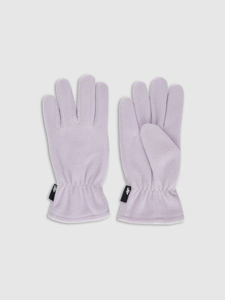 4F Rękawiczki polarowe dziecięce - fioletowe L/XL. Fioletowe buty zimowe chłopięce 4f, bez wzorów, z polaru. Za 39.99 zł.