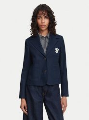 Tommy Hilfiger Marynarka Dressing WW0WW50146 Granatowy Regular Fit. Niebieskie żakiety damskie Tommy Hilfiger, bez wzorów, z bawełny. Za 1,099.00 zł.