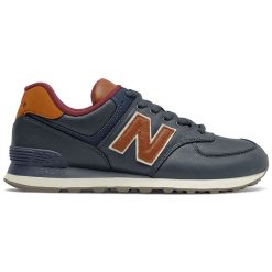 Buty New Balance ML574OMC – granatowe. Niebieskie eleganckie półbuty New Balance, z gumy, eleganckie, bez zapięcia. Za 629.99 zł.