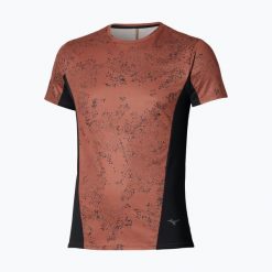 Koszulka do biegania męska Mizuno Active DryAeroFlow Graphic. Brązowe koszulki sportowe męskie Mizuno, l, bez wzorów, z materiału, bez kołnierzyka, bez ramiączek, do biegania. Za 229.99 zł.