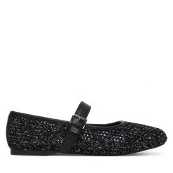 Baleriny Tommy Jeans. Czarne baleriny damskie Tommy Jeans, bez wzorów, z jeansu, bez obcasa. Za 409.99 zł.