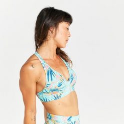 Góra kostiumu kąpielowego surfingowego damska Olaian Ana Leoplant. Bikini damskie OLAIAN, bez wzorów. W wyprzedaży za 39.99 zł.