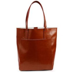 Skórzana torebka damska DAN-A T376 camel. Brązowe torebki do ręki damskie DAN-A, bez wzorów, ze skóry, eleganckie, bez dodatków. Za 399.99 zł.
