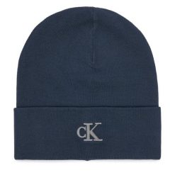 Czapka Calvin Klein. Niebieskie czapki i kapelusze męskie Calvin Klein, na zimę, bez wzorów. Za 129.99 zł.