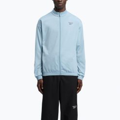 Bluza męska Reebok Identity Vector Knit. Niebieskie bluzy męskie Reebok, m, bez wzorów, z materiału, bez kaptura, na golfa. Za 239.99 zł.