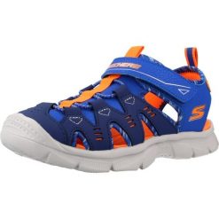 Sandały SKECHERS 407015L Niebieski. Niebieskie sandały męskie Skechers, z syntetyku, bez zapięcia. Za 169.99 zł.