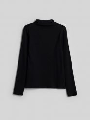 4F Longsleeve slim z prążkowanej dzianiny damski - czarny L. Czarne t-shirty damskie 4f, l, bez wzorów, z dzianiny, bez kołnierzyka. Za 129.99 zł.