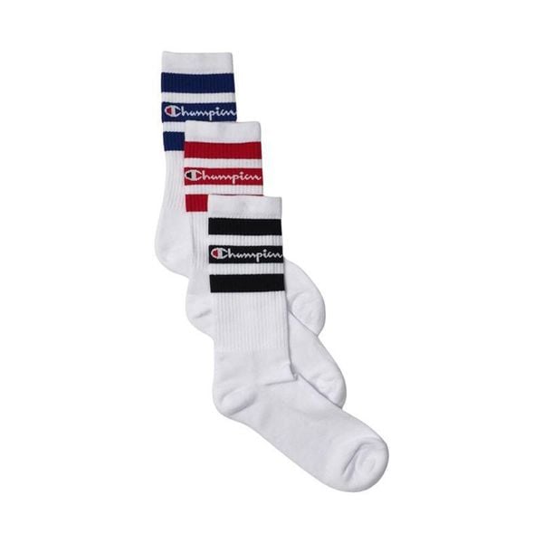 Skarpety Unisex Dla Dorosłych Crew (3 Sztuki). Białe skarpety męskie Champion, bez wzorów, z bawełny. Za 84.99 zł.