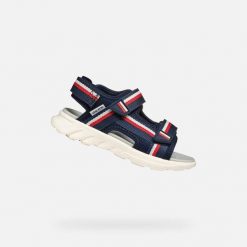 Sandały GEOX J SANDAL AIRADYUM BO Niebieski. Czerwone sandały męskie Geox, z tkaniny, bez zapięcia. Za 225.99 zł.