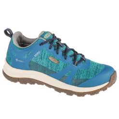 Buty trekkingowe damskie Keen Terradora II WP. Niebieskie obuwie sportowe damskie Keen, bez wzorów, z materiału, trekkingowe. Za 469.99 zł.