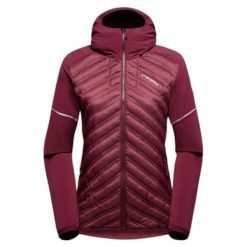 Damska kurtka wodoodporna La Sportiva Koro. Czerwone kurtki sportowe damskie La Sportiva, na zimę, xl, bez wzorów, z materiału, bez kaptura, do biegania, primaloft. Za 899.90 zł.