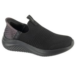 Buty sportowe Sneakersy dziewczęce, Slip-Ins Ultra Flex 3.0 - Smooth Step. Czarne buty sportowe dziewczęce Skechers, bez wzorów, bez zapięcia, trekkingowe, Skechers Sport. Za 219.99 zł.