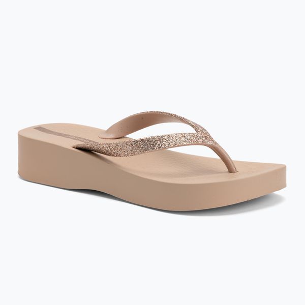 Japonki damskie Ipanema Mesh Chic Plat. Brązowe klapki damskie Ipanema, bez wzorów, z gumy, eleganckie, bez obcasa. Za 109.99 zł.
