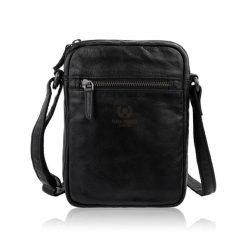 Saszetka męska skórzana czarna na ramię washed leather Paolo Peruzzi SL-03-CSBL. Czarne saszetki męskie z materiału, klasyczne, małe. Za 189.99 zł.