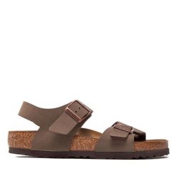 Sandały Birkenstock. Brązowe sandały chłopięce Birkenstock, bez zapięcia. Za 299.99 zł.
