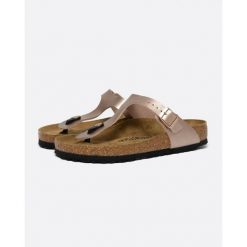 Japonki damskie Birkenstock Gizeh Bs. Żółte klapki damskie Birkenstock, bez wzorów, z materiału, klasyczne, bez obcasa. Za 379.10 zł.