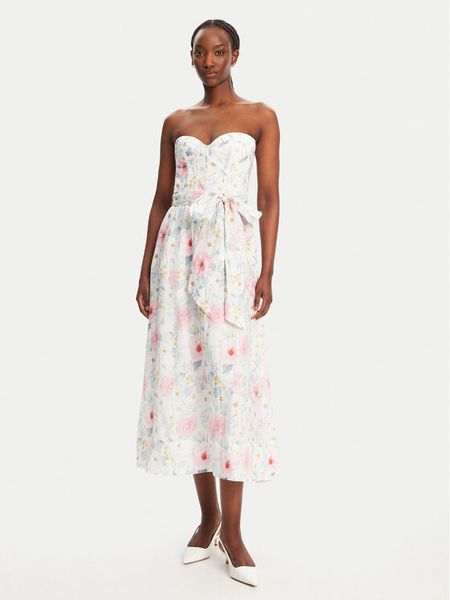 Bardot Sukienka letnia 58566DB2 Kolorowy Slim Fit. Sukienki damskie Bardot, na lato, bez wzorów, z bawełny, bez kołnierzyka, bez ramiączek. Za 689.99 zł.