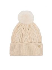 Guess Czapka AW5676 POL01 Beżowy jasny. Brązowe rękawiczki damskie Guess, na zimę, z aplikacjami, z poliesteru. Za 154.99 zł.