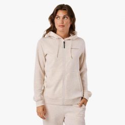 Sweter treningowy Kobieta Swedemount Move Soft Full Zip Hood szybkoschnąca. Brązowe swetry damskie SWEDEMOUNT, l, bez wzorów, z materiału, wakacyjne, bez kołnierzyka, bez ramiączek, długie, z kapturem. Za 173.99 zł.