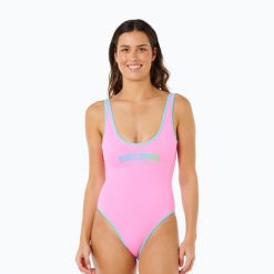 Strój kąpielowy jednoczęściowy Rip Curl Surf Puff. Czerwone kostiumy jednoczęściowe damskie Rip Curl, m, bez wzorów, z elastanu, wakacyjne, na fitness i siłownię. Za 319.99 zł.
