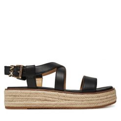 Espadryle MICHAEL Michael Kors. Czarne sandały damskie MICHAEL Michael Kors, bez wzorów, bez obcasa, bez zapięcia. Za 419.99 zł.