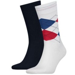 Skarpety męskie Tommy Hilfiger - Zestaw 2 par bawełnianych 39-42. Fioletowe skarpety męskie ZEAGLE, bez wzorów, z bawełny. Za 140.99 zł.