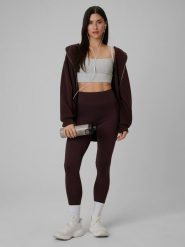 4F Legginsy dzianinowe damskie - brązowe XS. Brązowe legginsy damskie 4f, uniwersalny, bez wzorów, z dzianiny. Za 129.99 zł.