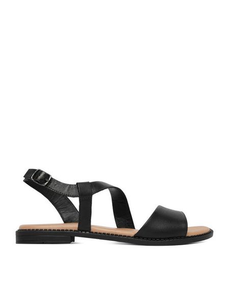 Lasocki Sandały CEO-EST-FIONA-33 Czarny. Czarne sandały damskie Lasocki, bez wzorów, ze skóry, bez obcasa, na płaskiej podeszwie, bez zapięcia. Za 139.99 zł.