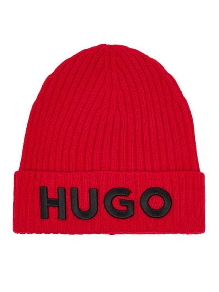 HUGO Czapka 50527804 Czerwony. Czerwone rękawiczki męskie Hugo, na zimę, bez wzorów. Za 319.99 zł.