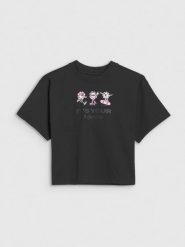 4F Crop top oversize z nadrukiem dziewczęcy - czarny 158 (12-13 lat). Czarne t-shirty damskie 4f, bez wzorów, z bawełny, bez ramiączek. W wyprzedaży za 19.99 zł.