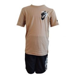 Komplet T-shirt i szorty Icon Duo Rozmiar L (147-158 CM) Brązowy - 9Q0616-X0L. Brązowe szorty dla chłopców Nike, bez wzorów, z dżerseju, bez ramiączek. Za 327.99 zł.
