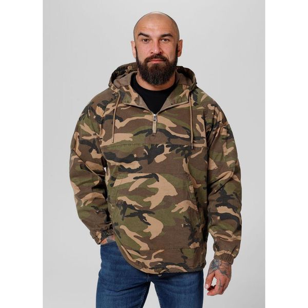 Kurtka męska Pitbull kangurka z kapturem Bassmore. Brązowe kurtki męskie PITBULL, m, bez wzorów, z kapturem. Za 299.00 zł.