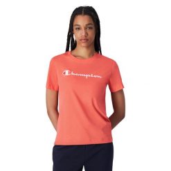 T-shirt Damski Markowy Rękaw. Niebieskie t-shirty damskie Champion, l, bez wzorów, z bawełny, klasyczne, bez kołnierzyka. Za 164.99 zł.