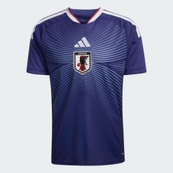 Koszulka domowa Japonia 26. Niebieskie koszulki sportowe męskie Adidas, xl, bez wzorów, z dzianiny, bez kołnierzyka, bez ramiączek, do piłki nożnej, climacool (adidas). Za 439.00 zł.