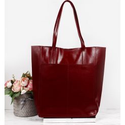Skórzana torebka damska shopper bag DAN-A T376 bordowa. Czerwone torebki shopper damskie DAN-A, bez wzorów, ze skóry, eleganckie, bez dodatków. Za 399.99 zł.