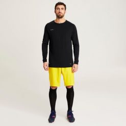 Spodenki piłkarskie Kipsta Viralto Club. Żółte krótkie spodenki sportowe męskie KIPSTA, l, bez wzorów, z elastanu, do biegania. Za 39.99 zł.
