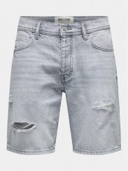 Only & Sons Szorty jeansowe Edge 22029639 Szary Straight Fit. Szare szorty męskie Only & Sons, m, bez wzorów, z bawełny. Za 209.99 zł.