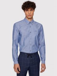 Boss Koszula Rod_53E 50447478 Niebieski Slim Fit. Niebieskie koszule męskie Boss, m, bez wzorów, z bawełny, bez kołnierzyka, bez ramiączek. Za 549.99 zł.
