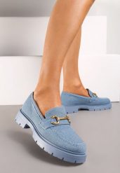 Niebieskie Eleganckie Mokasyny z Minimalistyczną Klamerką Lenar. Niebieskie mokasyny damskie Renee, eleganckie. Za 89.99 zł.