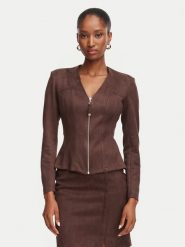 Rinascimento Marynarka CFC0130676003 Brązowy ciemny Slim Fit. Brązowe żakiety damskie Rinascimento, xl, bez wzorów, z syntetyku. Za 629.99 zł.