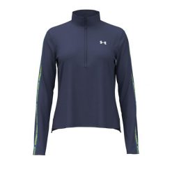 Bluza damska Under Armour Tech Wordmark Tape. Niebieskie bluzy sportowe damskie Under Armour, bez wzorów, z materiału, na fitness i siłownię. Za 258.50 zł.