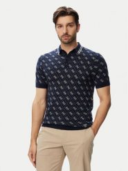 Guess Polo M6YR10 Z0915 Granatowy Regular Fit. Niebieskie koszulki polo męskie Guess, m, z aplikacjami, z syntetyku, bez ramiączek. Za 394.99 zł.