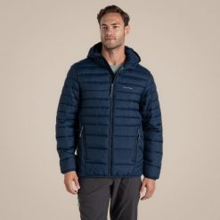 Kurtka z kapturem Craghoppers Compresslite IX. Niebieskie kurtki męskie Craghoppers, l, bez wzorów, z poliesteru, eleganckie, z kapturem. Za 450.55 zł.